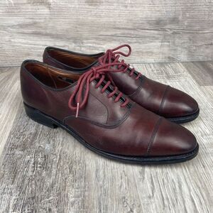 Allen Edmonds Park Avenue Mens 9 B Rare Burgundy Leather Cap Toe Oxford Shoes
